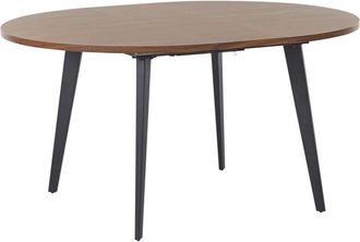 Beliani Tavolo da pranzo allungabile rotondo 120/150 x 120 cm Piano in MDF gambe in metallo nero legno scuro Bovina
