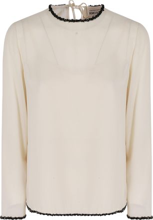 Semicouture Sand Georgette Long-Sleeve Blouse