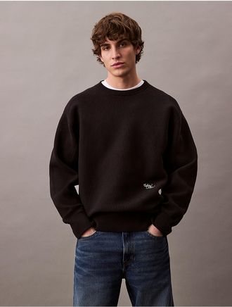 Calvin Klein Mens Milano Knit Pullover - Black - 2XL