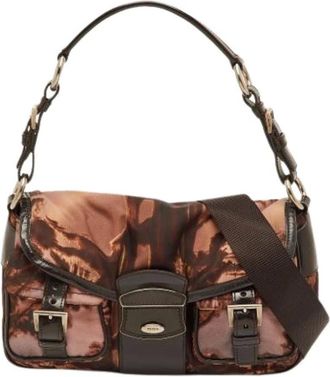 Prada Pre-owned Cross Body Bags, female, Brown, Size: ONE SIZE Pre-owned Nylon Cross Body Bag