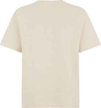 Maison Kitsun&eacute; Mens Cotton T-Shirt Light Beige T-Shirts And Polos