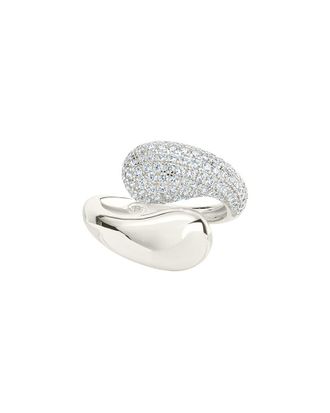 Sterling Forever Silver CZ Cecilia Open Ring