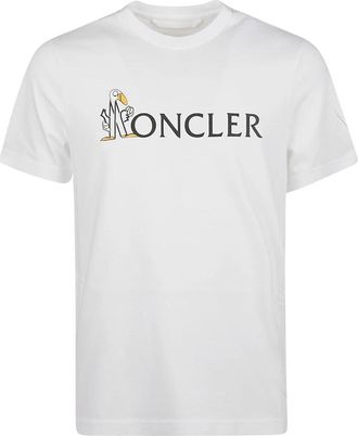 Moncler Logo T-shirt - Heren - T-shirts - Wit - XL - Tops
