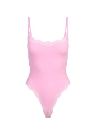 SKIMS Lace-trimmed Camisole Bodysuit - Pink - M (UK12-14)