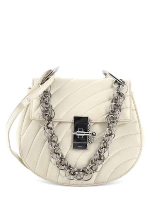 Chlo&eacute; Drew Bijou Quilted Leather Small crossbody bag - Neutrals