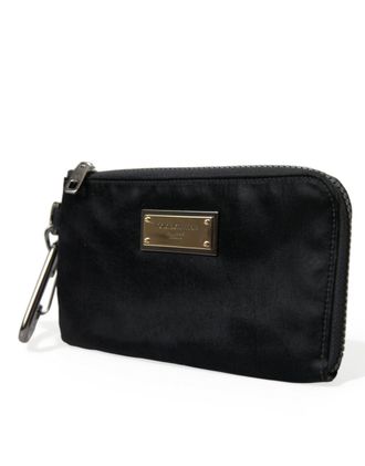 Dolce & Gabbana Logo-Plaque Nylon Coin Purse - Black