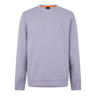 HUGO BOSS Heren Westart Premium Katoenen Sweatshirt met Crew Hals (Paars)