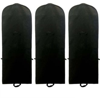 OEM [juego De 3] Fundas Transpirables De 180 Cm Para Prendas Largas Y Vestidos De Novia, Para Vestidos, Trajes, Abrigos, Chaquetas, Etc., Color Negro - Cr
