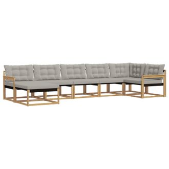 vidaXL Conjunto De Sof&aacute;s De Exterior 7 Pcs Blanco Y Gris Claro Vidaxl