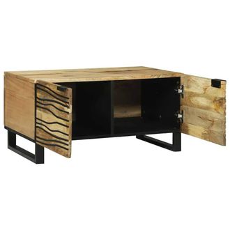 Berkfield Home Coffee Table - 80 x 50 x 40 cm, Solid Mango Wood in Beige | Size: 80 x 50 x 40 cm
