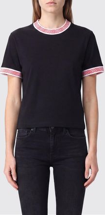 Versace T-shirt in cotone con stampa Greca e scollo rotondo