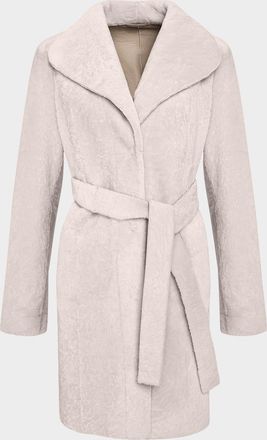 Gorski Textured Lamb Shearling Reversible Stroller Coat With Belt