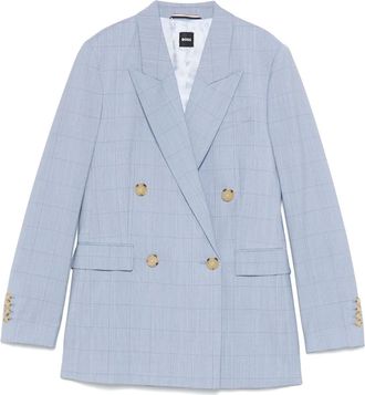 BOSS Blazer in lana a quadri - Blu