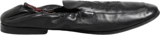 Dolce & Gabbana Black Leather Slip On Men Flat Loafers Mens Shoes (Pre-Owned)