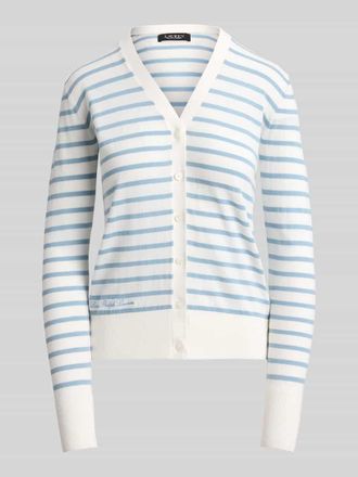 Lauren Ralph Lauren Regular Fit Strickjacke aus reiner Baumwolle in Hellblau, Gr&ouml;&szlig;e XL