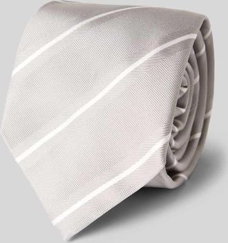 Gierremilano Seidenkrawatte aus reiner Seide mit Logo-Patch (7,5cm) in Silber, Gr&ouml;&szlig;e 1