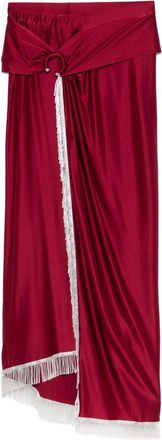 Paco Rabanne Ring-Detail Fringed Midi Skirt - Womens - Viscose/Spandex/Elastane