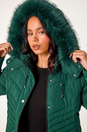 Roman Faux Fur Hood Puffer Coat