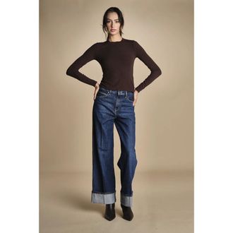 Frame Denim Jeans, Dames, Blauw, W29, Denim, Denim met omslag