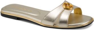 DKNY Halo Slide Sandal in White Gold at Nordstrom, Size 6.5