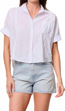 Stateside Voile Short Sleeve Dolman Shirt In White