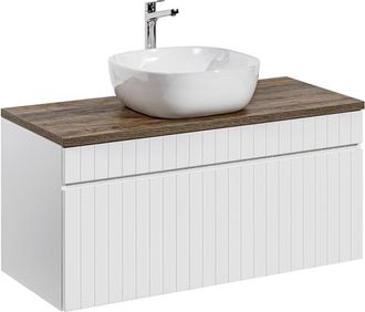 Petits Meubles Mueble lavabo individual 100cm tableros laminados blanco