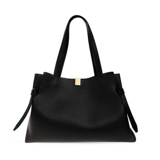Yuzefi Tassen, Dames, Zwart, ONE Size, Leer, Gyoza Tote