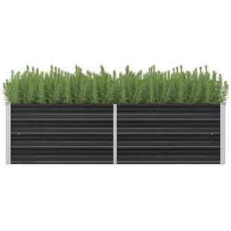 vidaXL Vidaxl - Arriate De Acero Galvanizado Gris Antracita 160x40x45 Cm