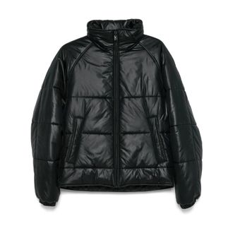 Saint Laurent Jassen, Heren, Zwart, XL, Zwarte Jas & Mantel Ss 25