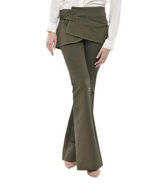 Courr&egrave;ges Dark Green Slim Bootcut Pants
