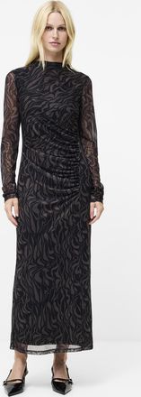 French Connection Womens Khaki Slim-Fit Mesh Long Sleeve Dress - Size X-Small