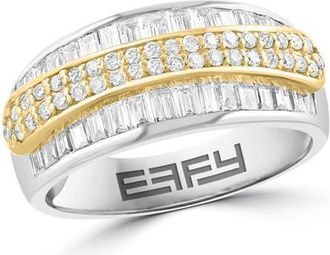 Effy 14K White & Rose Gold Diamond Pav&eacute; Band Ring in 14K Gold at Nordstrom, Size 7