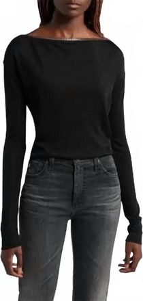 Rag & Bone Gwyneth Long Sleeve Top In Black
