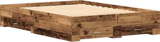 vidaXL Estructura de cama con cajones Madera vieja 135 x 190 cm Vidaxl