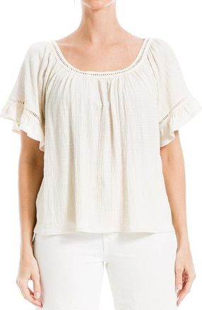 Max Studio Crochet Trim Top