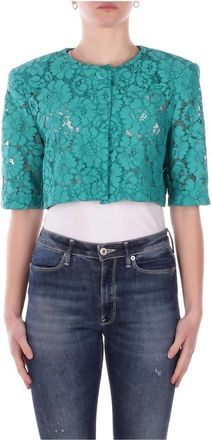 Pinko Lace Spencer Jas - Dames - Zomerjassen - Groen - S - Katoen - Jassen