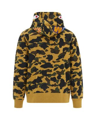 A Bathing Ape Camo Shark Full Zip Sweatshirt - Yellow
