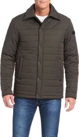 Vince Camuto Quilted Shirt Jacket in Dark Olive at Nordstrom Rack, Size Xx-Large