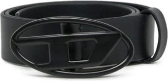 Diesel Oval D Leren Riem - Heren - Riemen - Zwart - XL - Leer - Accessoires