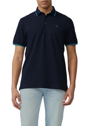s.Oliver Poloshirt S.OLIVER, Herren, Gr. XL, blau (navy), Piqu&eacute;, Obermaterial: 95% Baumwolle, 5% Elasthan, unifarben, regular fit taillenbedeckt, gerader Absch