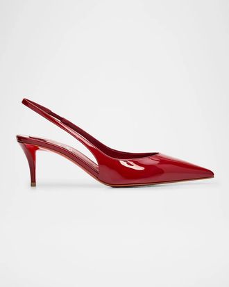 Christian Louboutin 60mm Miss Z Patent Leather Slingback Pumps