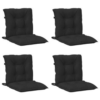 vidaXL Juego De Cojines Para Silla Baja 4 Pcs Melange Negro Vidaxl
