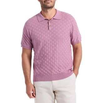 Robert Graham Hampson Cotton Polo Sweater in Light Pink at Nordstrom, Size Xxx-Large