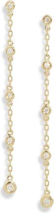 Meira T Diamond Bezel Chain Earrings in Yellow Gold at Nordstrom