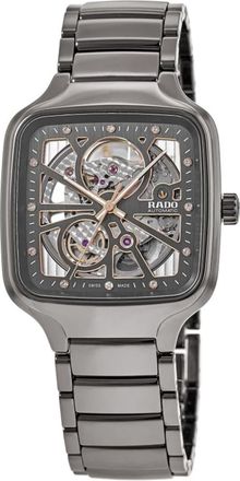 Rado True Square Automatic Open Heart Grey Diamond Dial Ceramic Unisex Watch R27083712