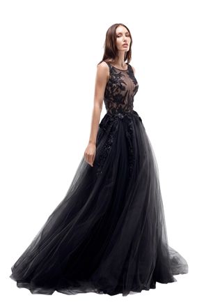 Saiid Kobeisy Embroidered Gathered Tulle Dress
