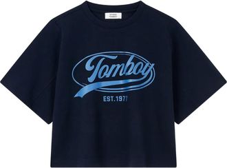 STUDIO TOMBOY graphic-logo cropped t-shirt - Black