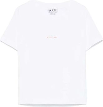 A.P.C. Cloud T-shirt - Gots Gecertificeerd Katoen - Dames - T-shirts - Wit - S - Katoen - Tops