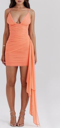 House of CB India Sash Accent Minidress in Orange at Nordstrom, Size X-Large A