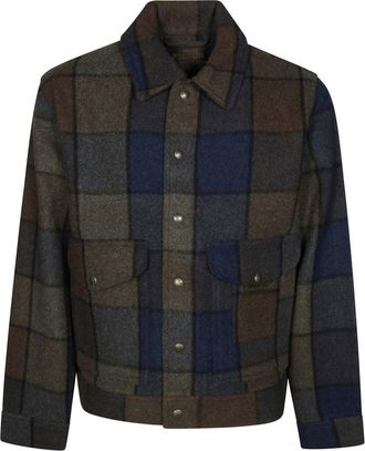 Filson Checkered Pattern Mens Shirt Jacket With Buttoned Cuffs